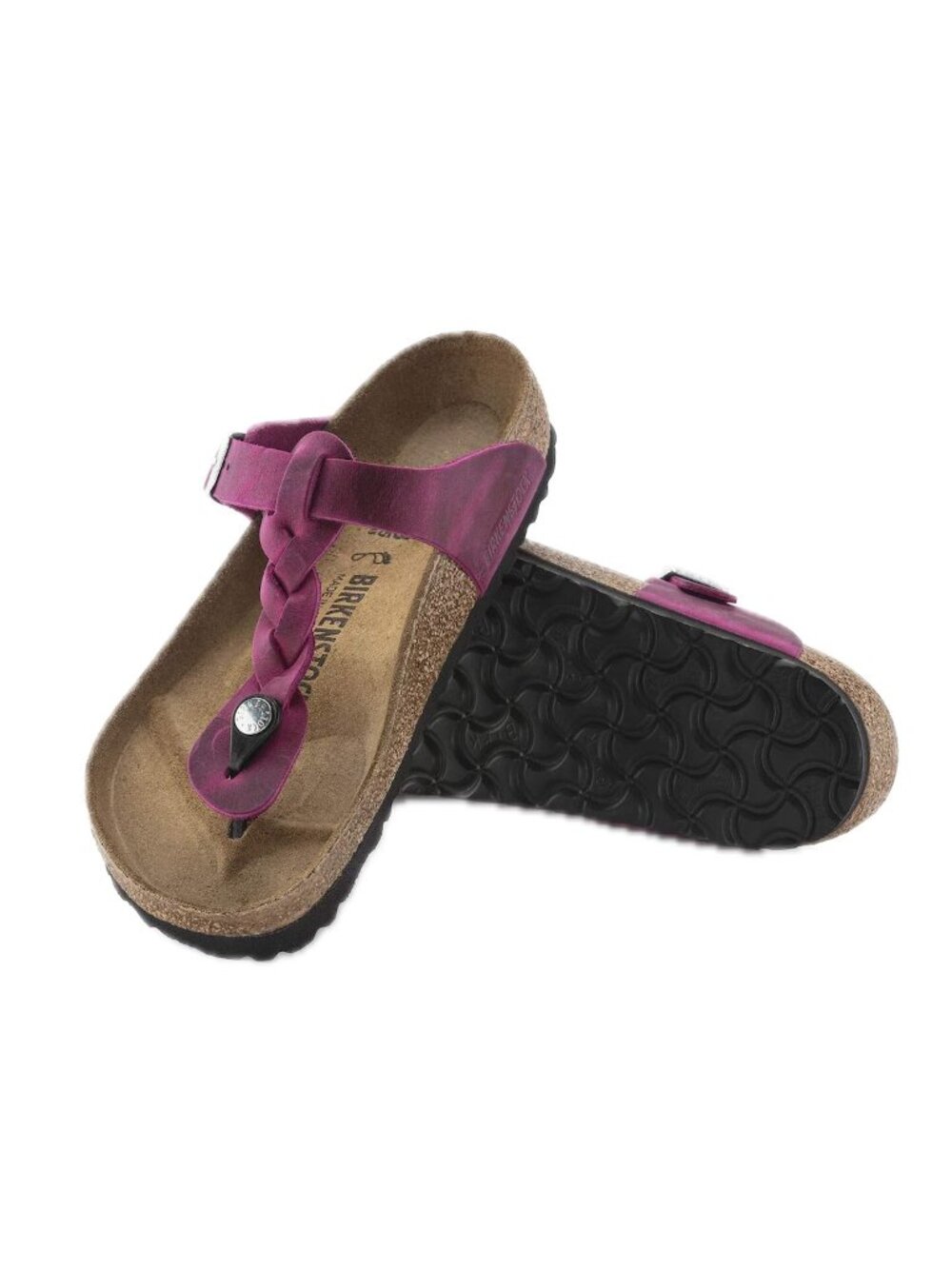 Birkenstock Gizeh Braided Sandal Festival Fuchsia Oiled Leather NEW - Picture 6 of 9